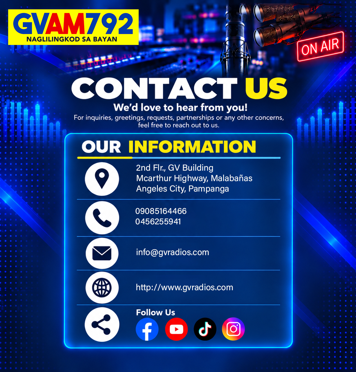 GVAM 792 Contact Us