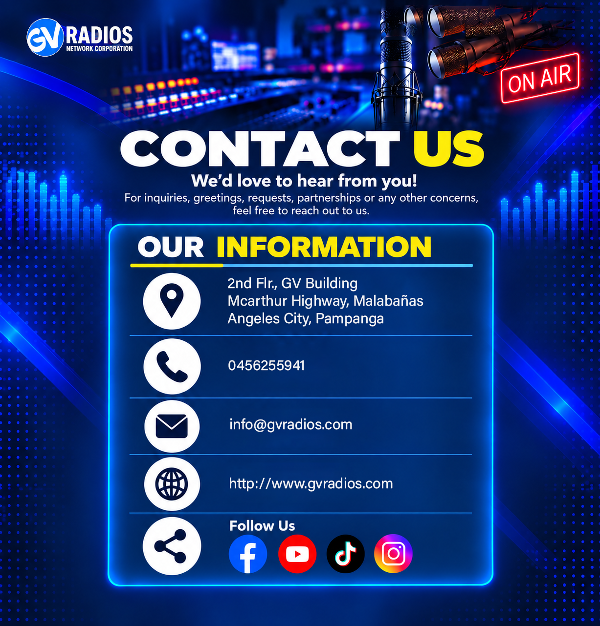 GV RADIOS Contact Us